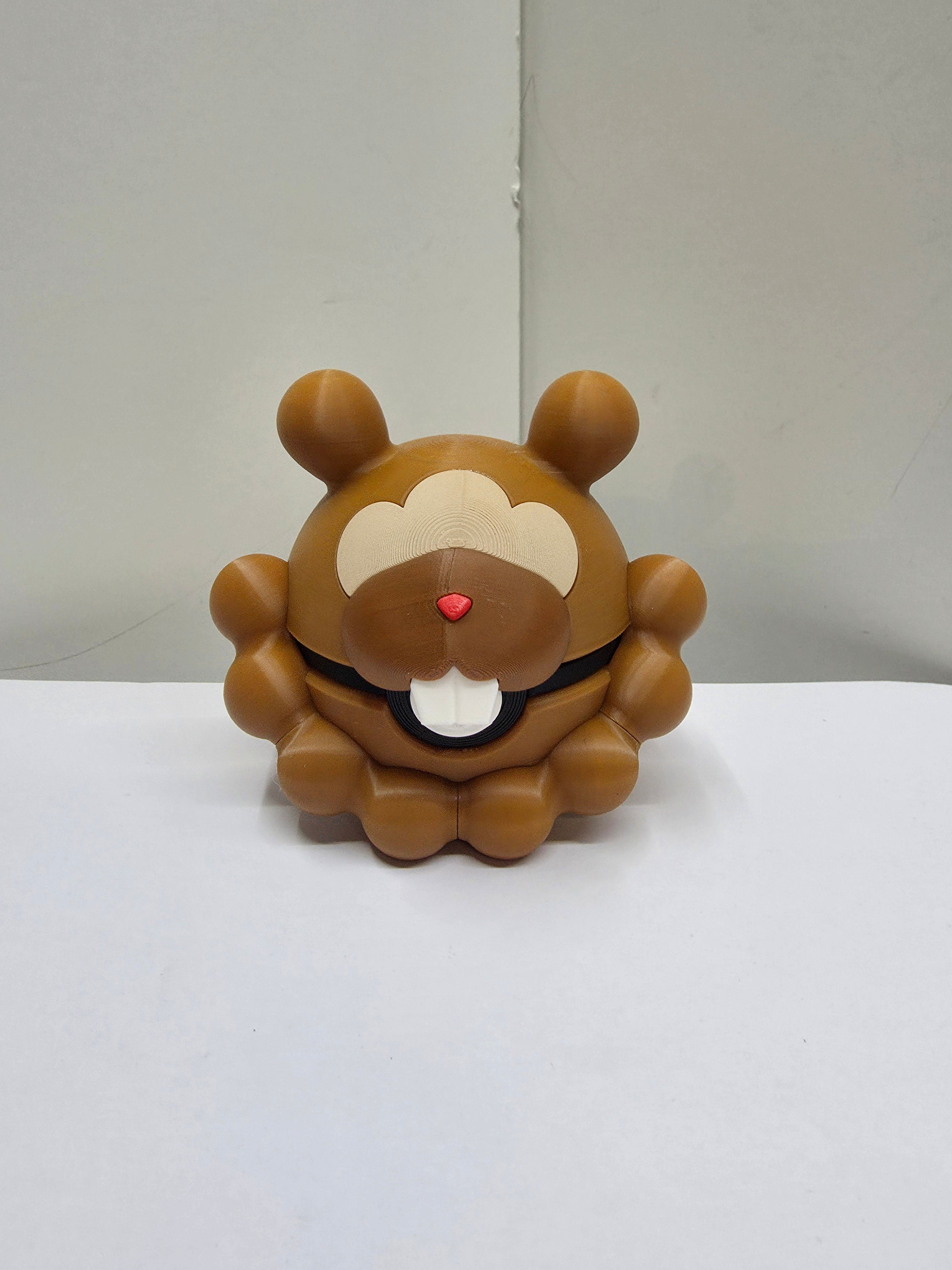 3D Printed Bidoof Figurine – Cute Pokémon Collectible | Desk Décor Gift for Gamers & Anime Fans