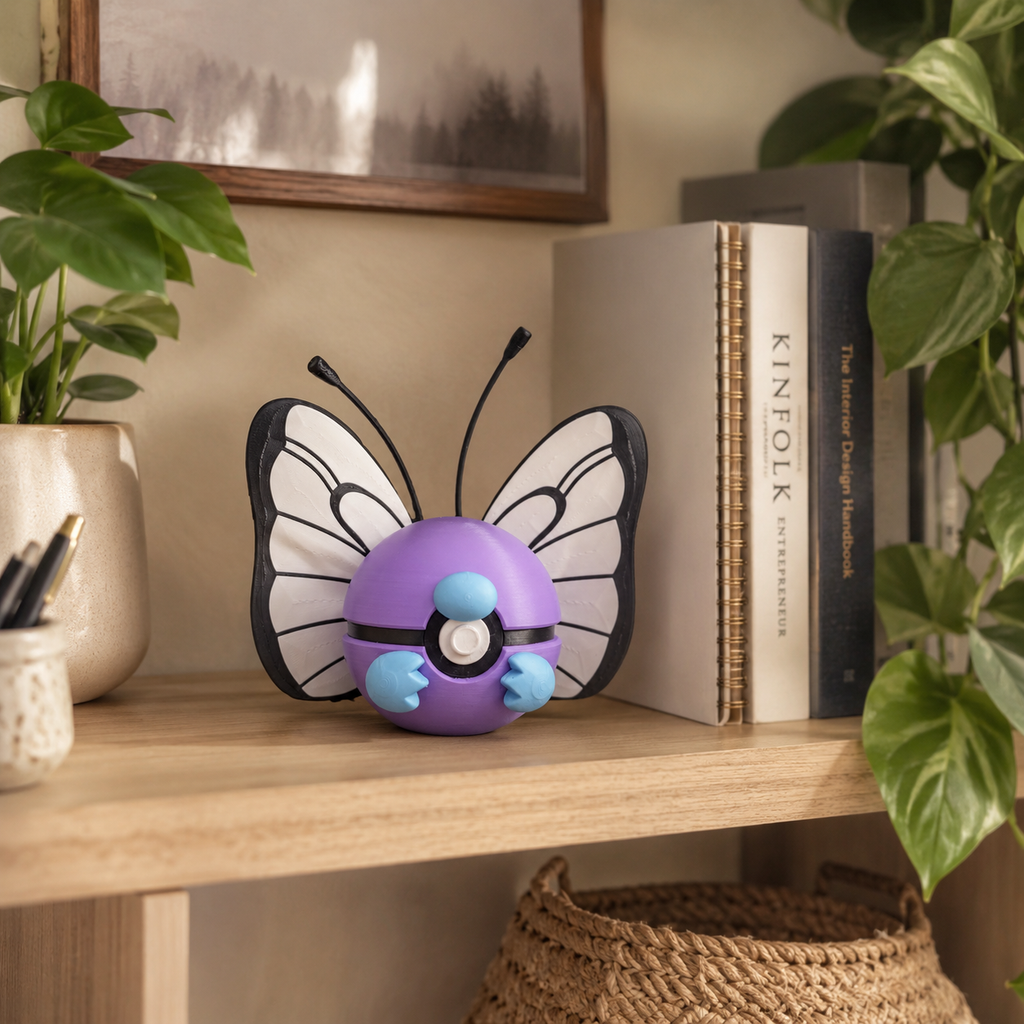 Butterfree Inspired Capture Ball| 3D Printed Collector Display Ball